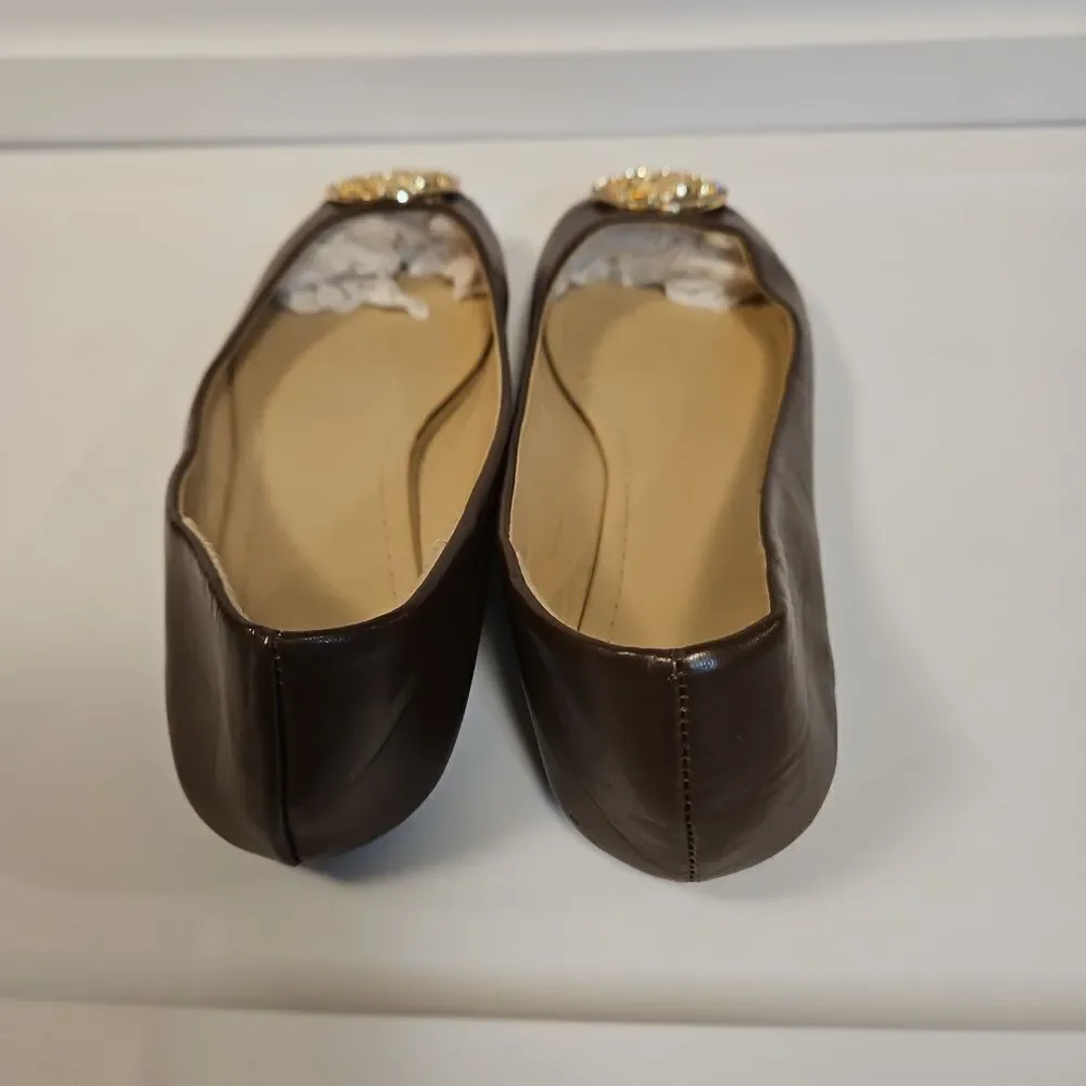 Beverly Hills Polo Club Brown Flats  Like New sz 10 - Picture 5 of 8